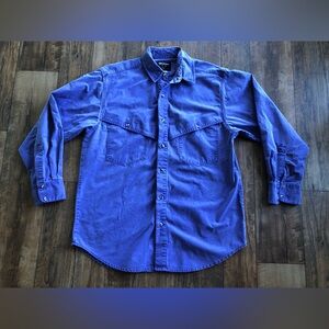 Vintage Frontier Series Shirt Mens Large Purple Western Long Sleeve 90s Cowboy